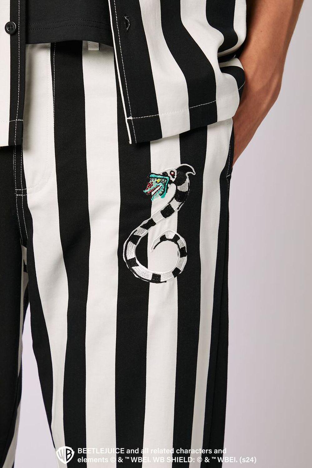 Beetlejuice Beetlejuice Embroidered Striped Pants | Forever 21 Product Image