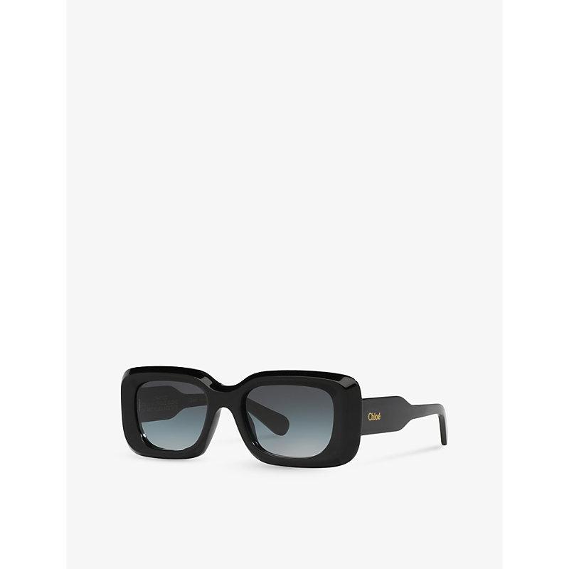 CHLOÉ Chloe Womens Black Ch0188s Square-frame Acetate Sunglasses Product Image