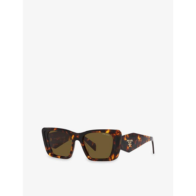 PRADA Womens Pr 08ys Butterfly-shaped Tortoiseshell Acetate Sunglasses Brown Product Image