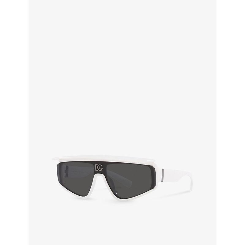 DOLCE & GABBANA Dg6177 Rectangle-frame Nylon Sunglasses In White Product Image