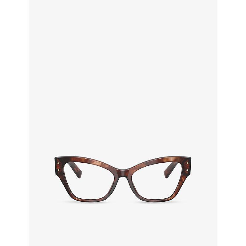 DOLCE & GABBANA Womens Red Dg3404 Irregular-frame Tortoiseshell Optical Glasses Product Image