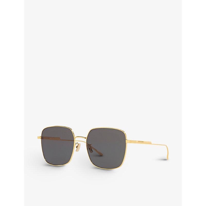 BOTTEGA VENETA Bv1082sk Square-frame Metal Sunglasses In Gold Product Image