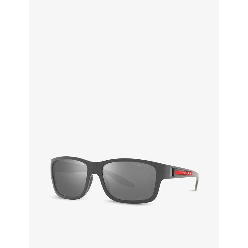 PRADA Ps 01ws Square-frame Acetate Sunglasses In Grey Product Image