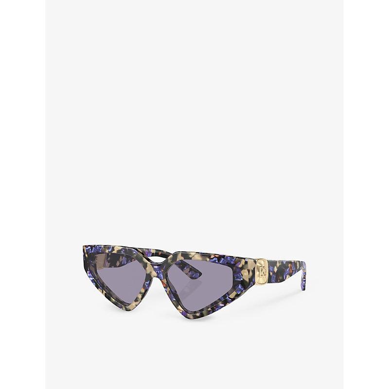 DOLCE & GABBANA Womens Multi-coloured Dg4469 Cat-eye Tortoiseshell Acetate Sunglasses Product Image