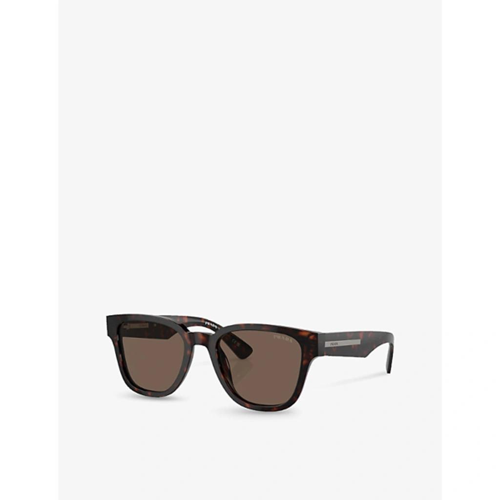 PRADA Womens Brown Pr A04s Pillow-frame Acetate Sunglasses Product Image