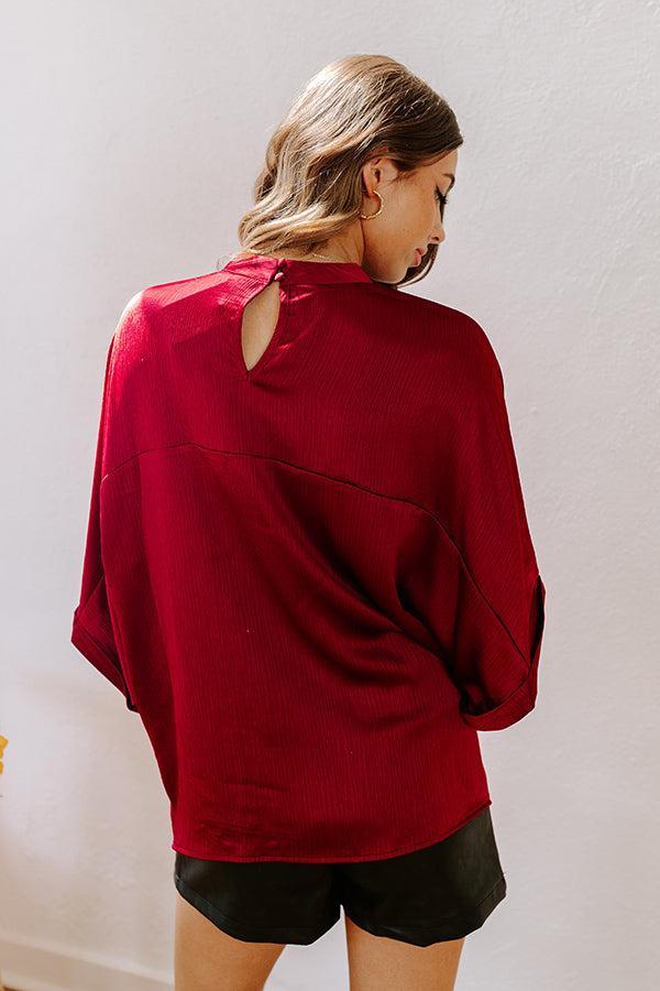 City Lights Satin Top in Wine Product Image