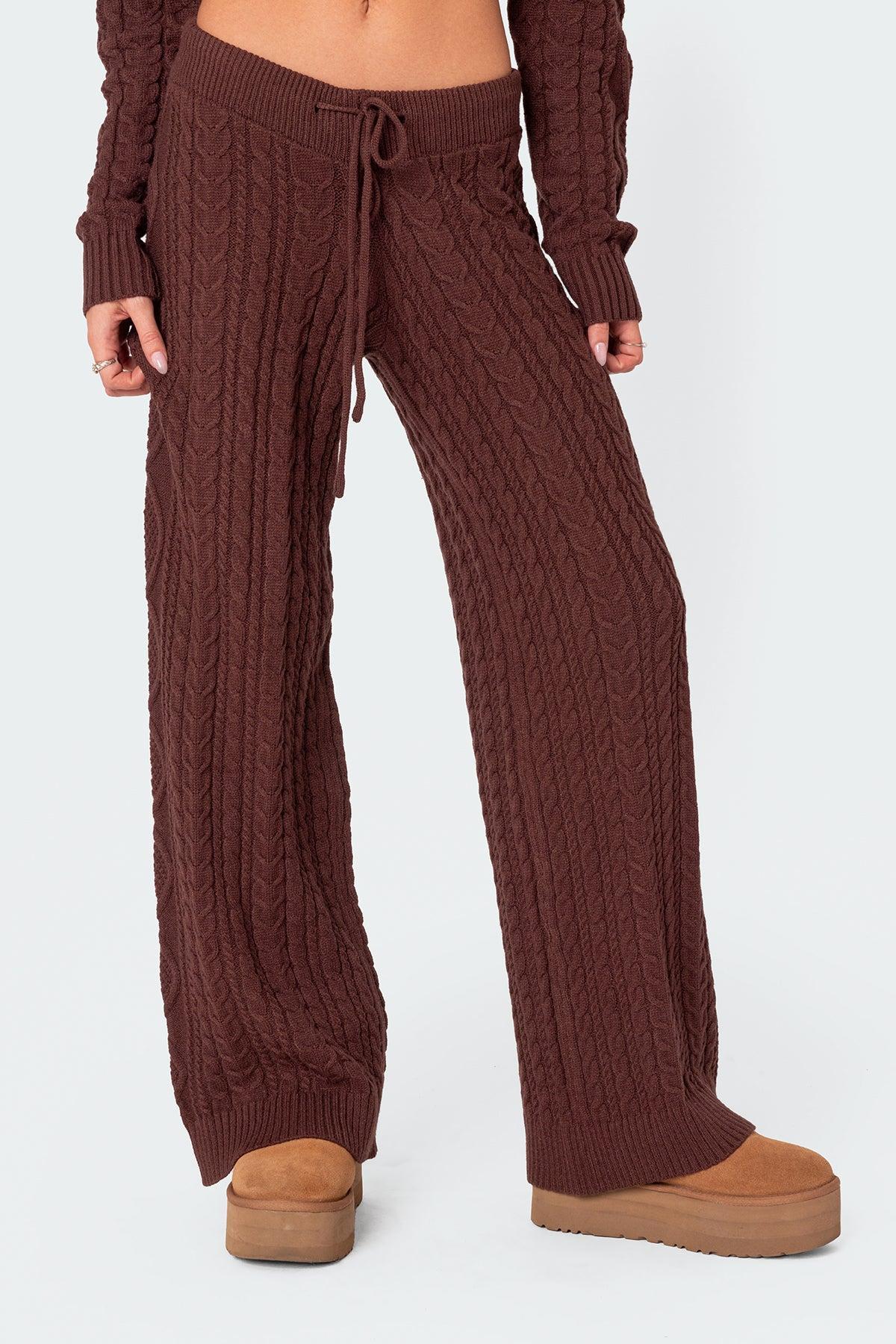 Jelena Relaxed Cable Knit Pants Product Image