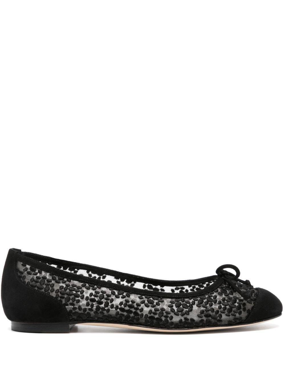 Capbal Lace Cap-toe Ballerina Flats In Blck0015/ywov976x Product Image