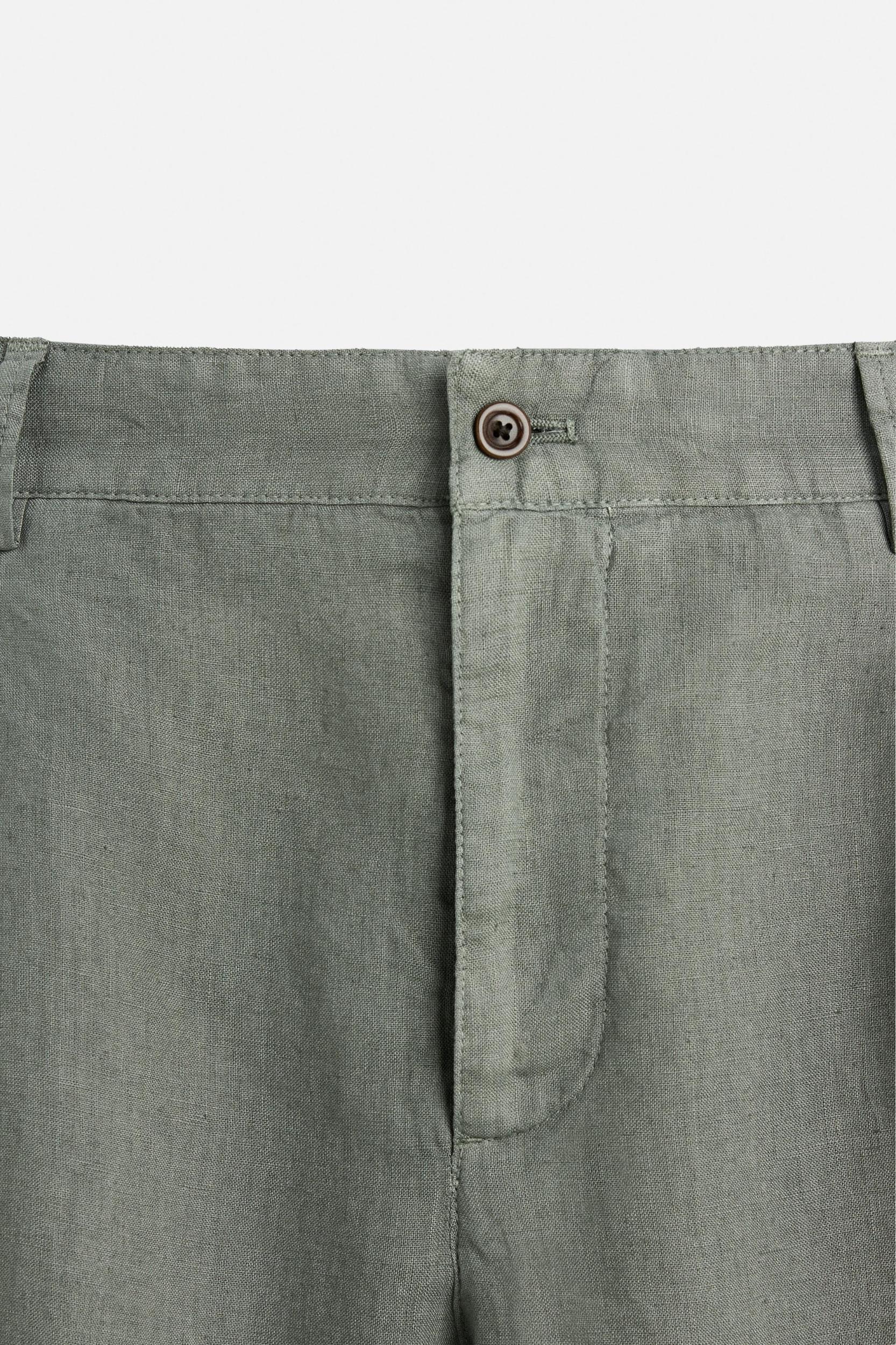 100% LINEN PLEATED SHORTS Product Image