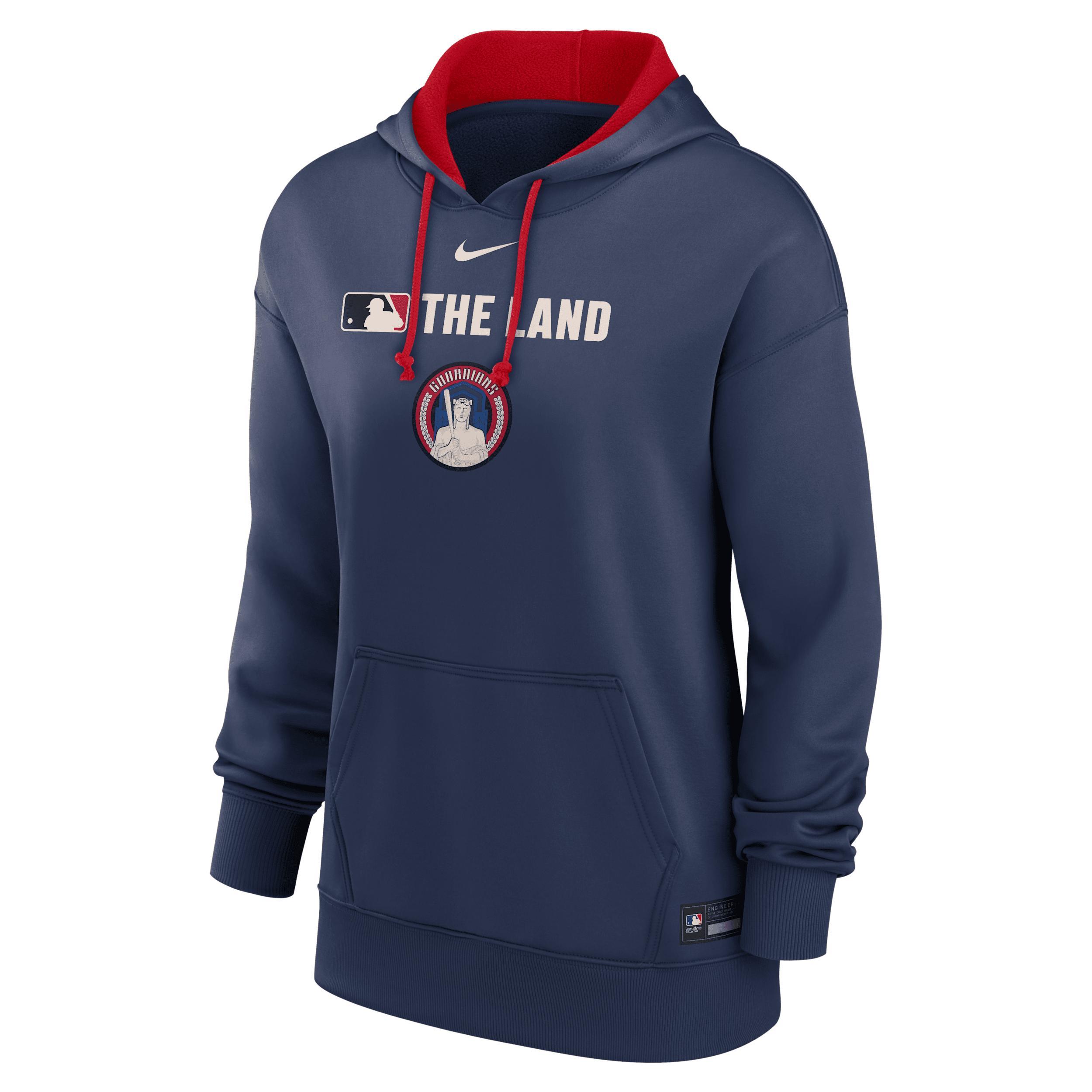 Women's Cleveland Guardians Authentic Collection City Connect Nike Therma MLB Pullover Hoodie Product Image