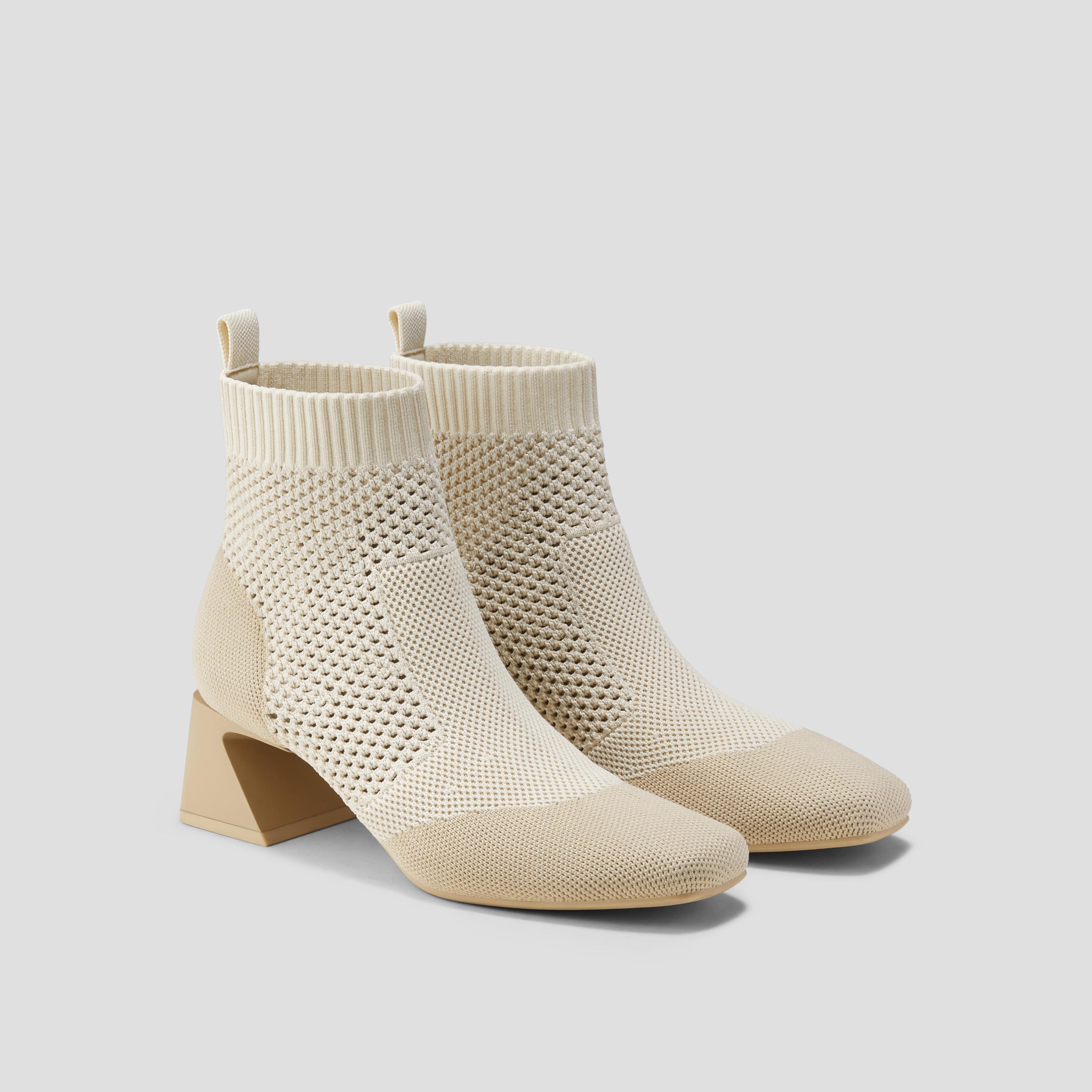 Square-Toe Perforated Heeled Boots (Melissa) Product Image