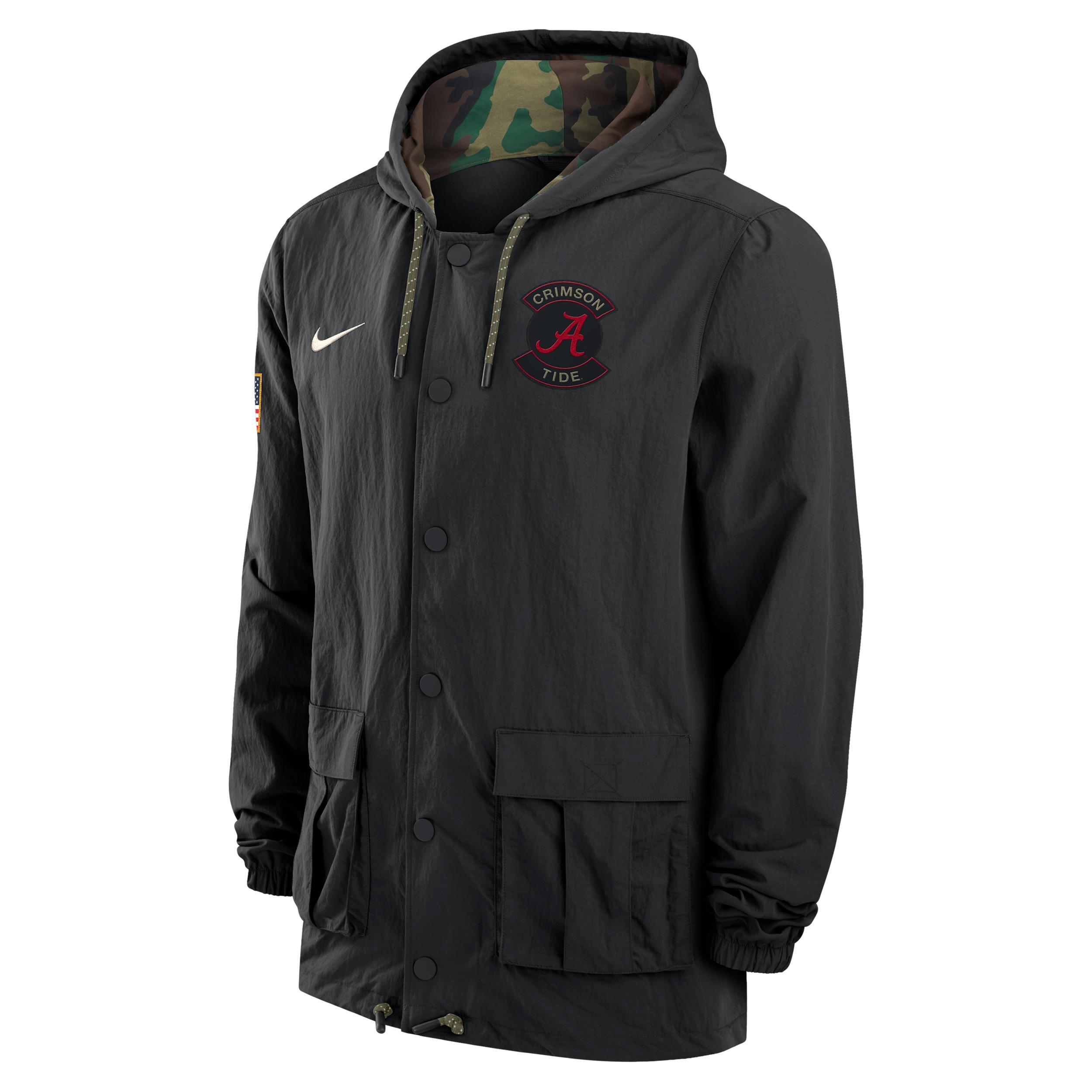 Alabama Nike Mens Full-Snap Hooded Military Jacket | 02XQ09SGABN-XZK Product Image