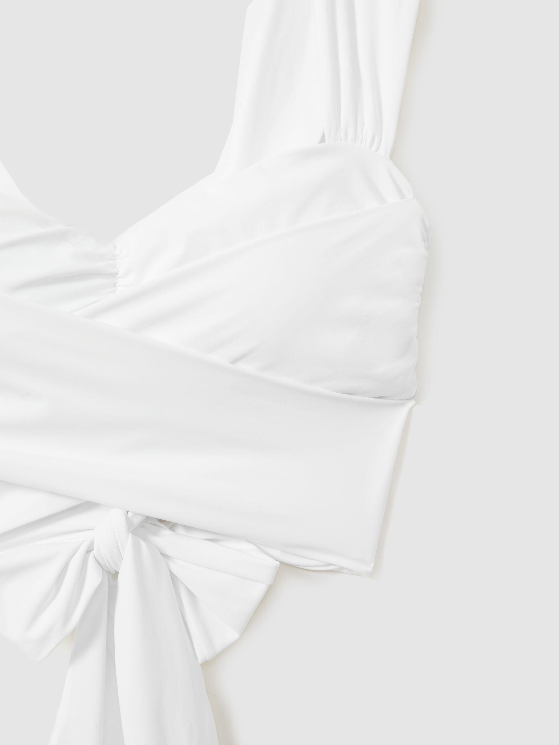 Wrap Design Bikini Top in White Product Image