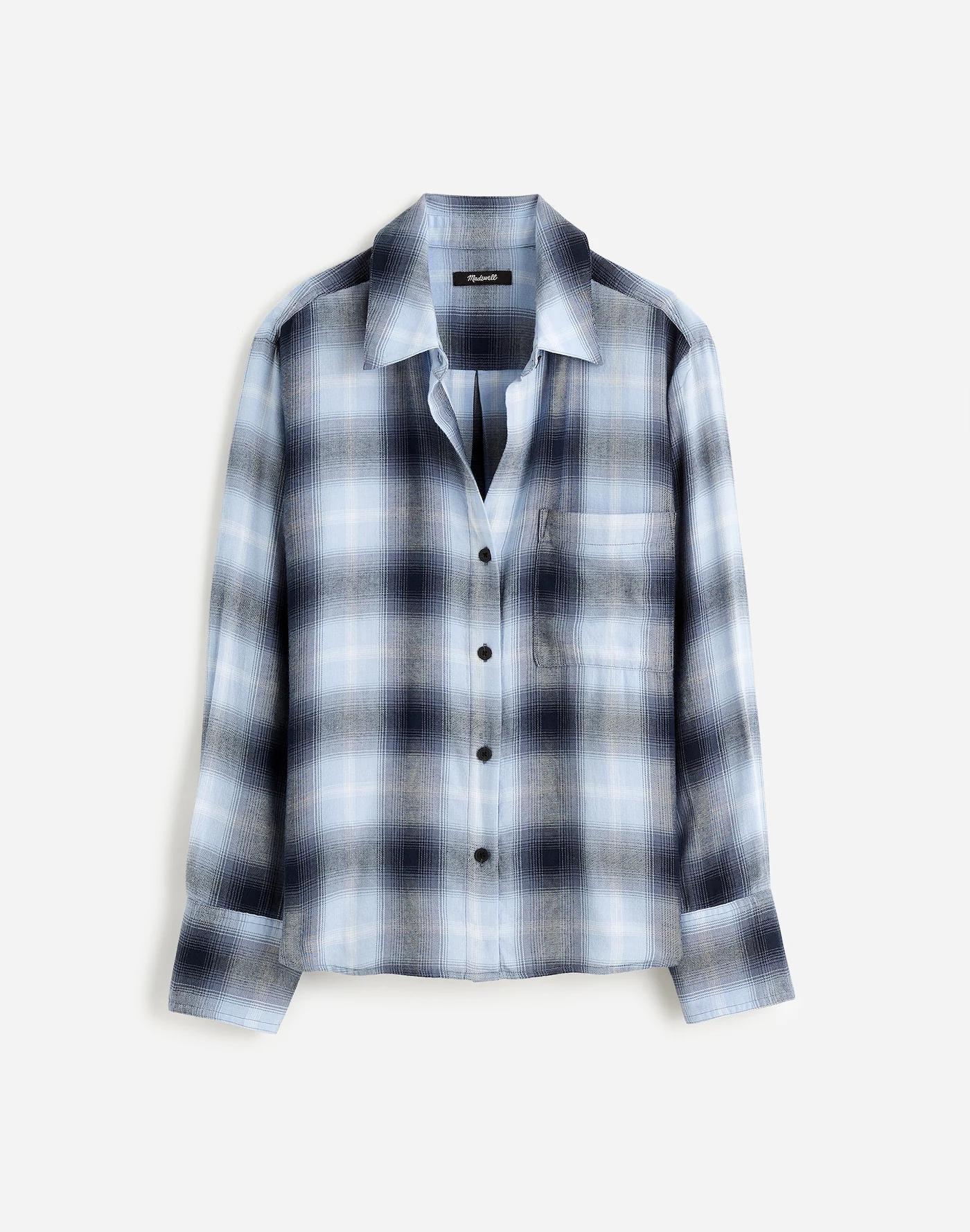 Easy Y-Neck Button-Up Shirt Product Image