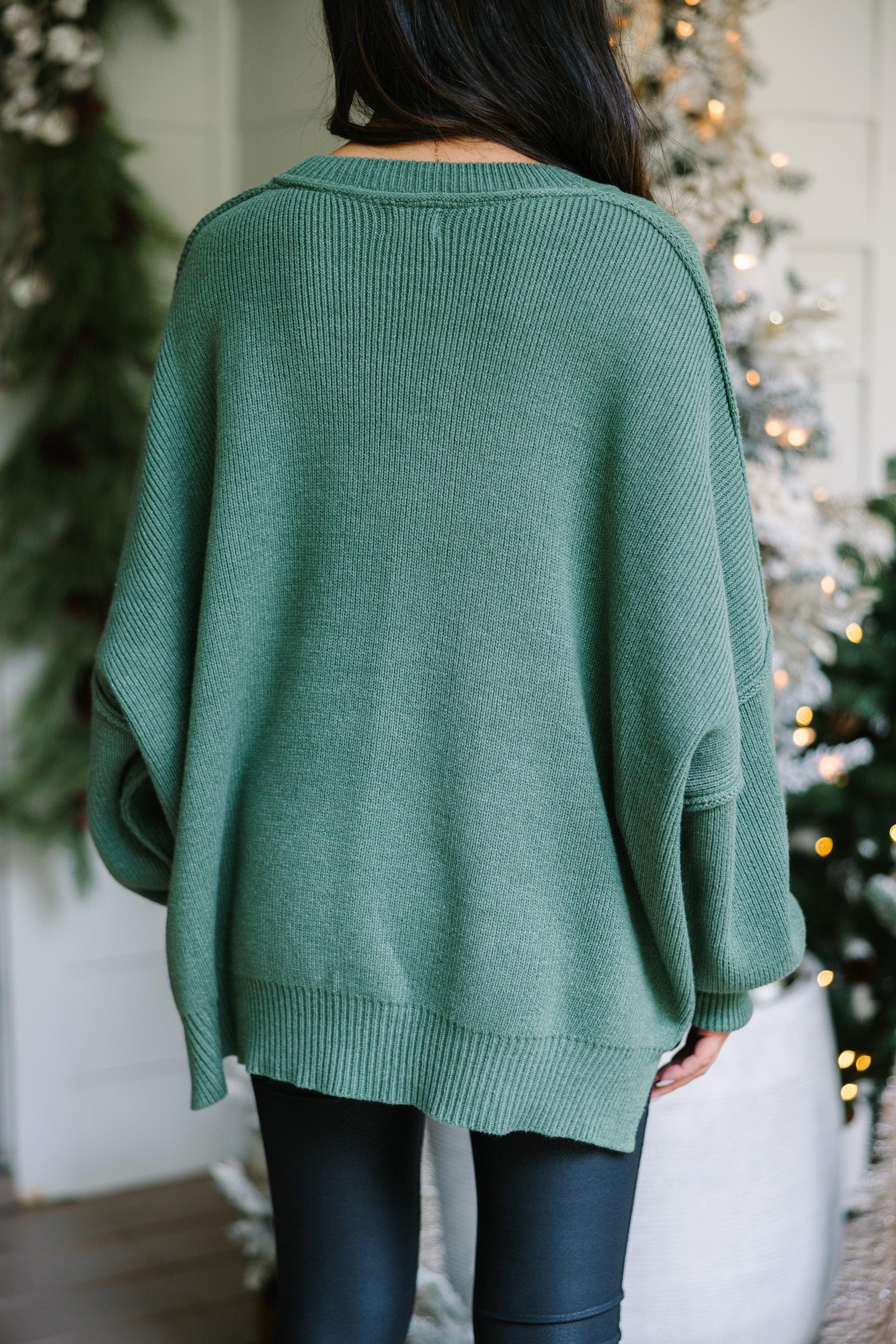 Give You Joy Light Olive Green Dolman Sweater Female Product Image