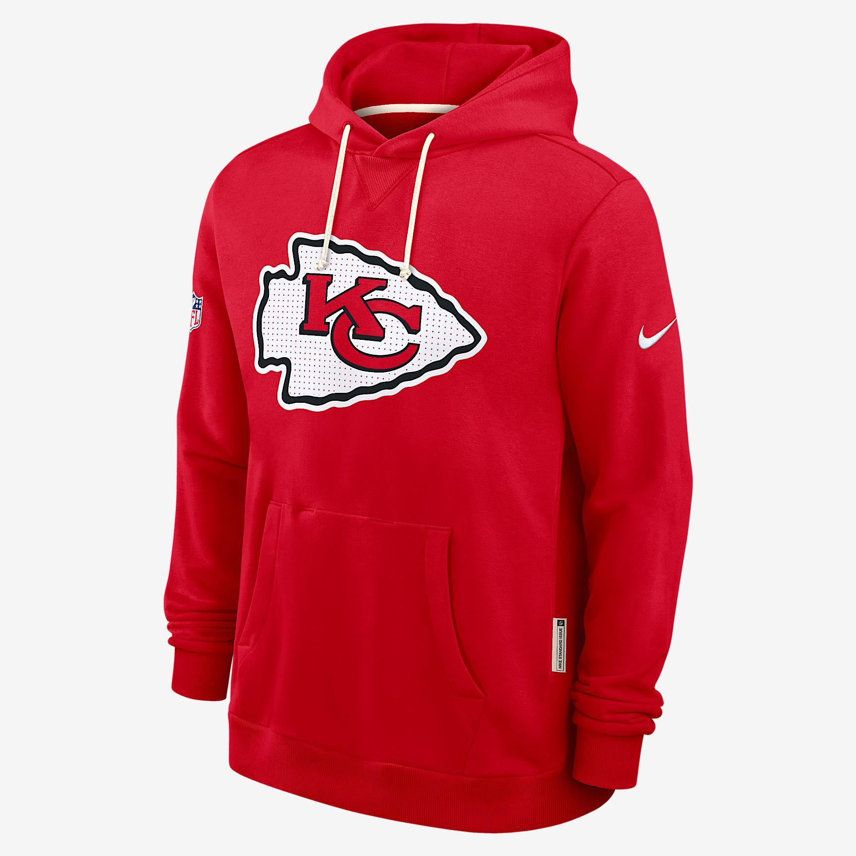 Kansas City Chiefs Initial Home Sideline Nike Mens Dri-FIT NFL Pullover Hoodie | 03AZ10A7G-A0M Product Image
