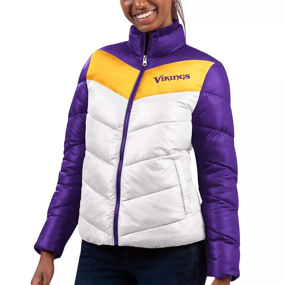Women's G-III 4Her by Carl Banks  White/Purple Minnesota Vikings New Star Quilted Full-Zip Jacket, Size: 2XL Product Image