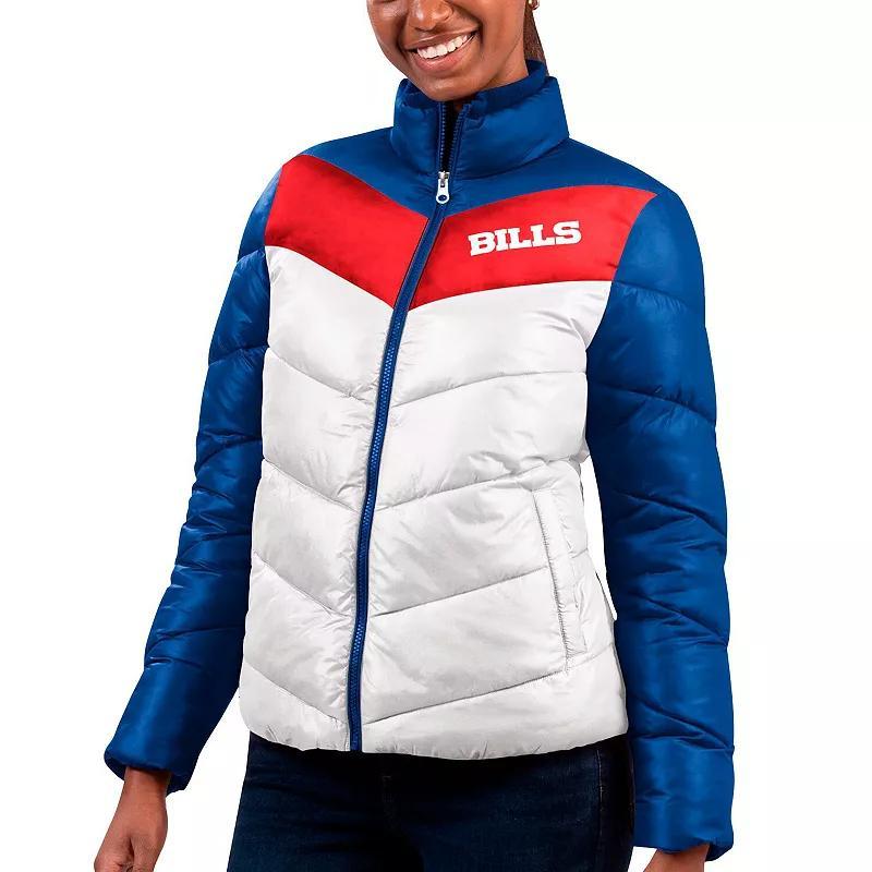 Women's G-III 4Her by Carl Banks  White/Navy New England Patriots New Star Quilted Full-Zip Jacket, Size: 2XL Product Image