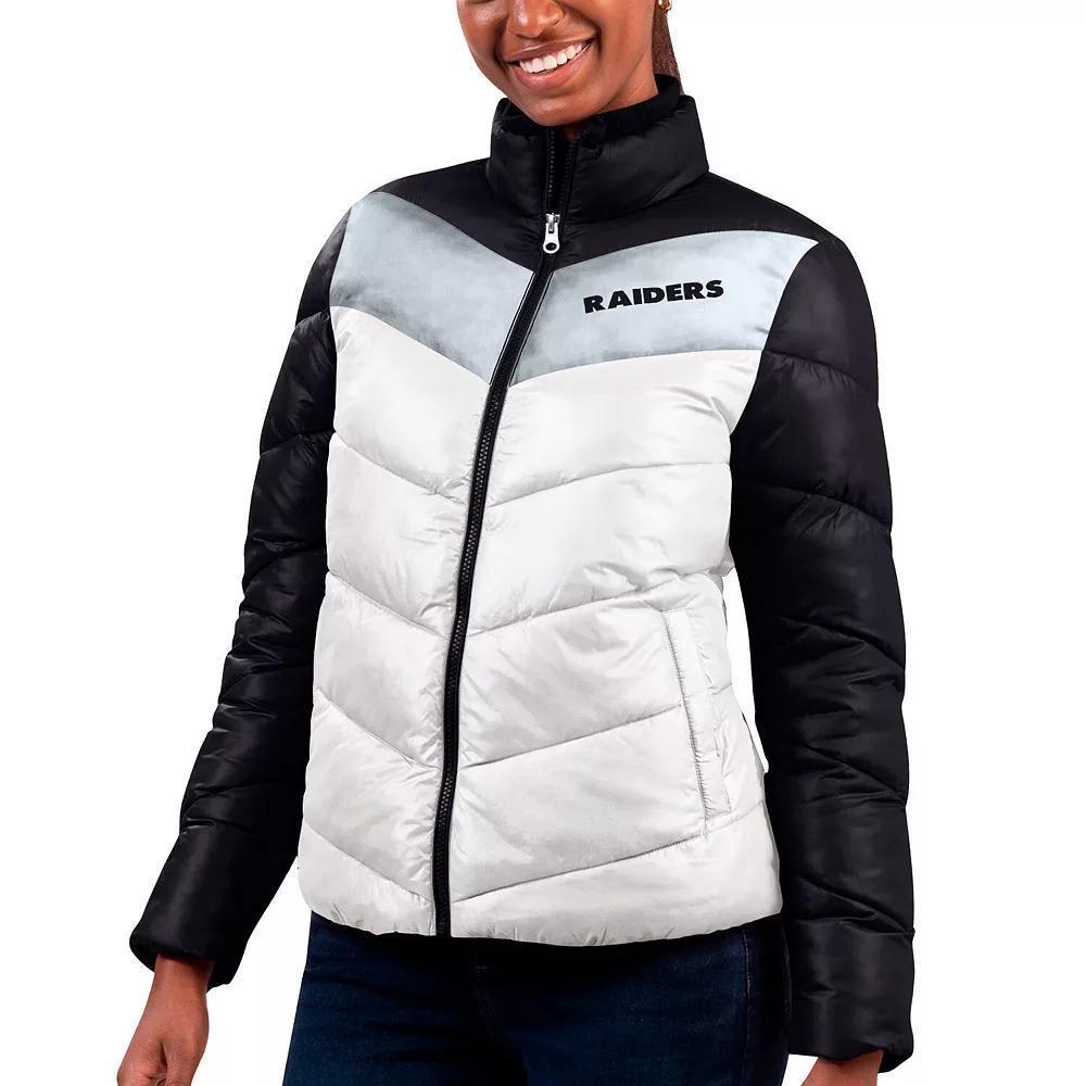Women's G-III 4Her by Carl Banks  White/Black Las Vegas Raiders New Star Quilted Full-Zip Jacket, Size: XL, Lvr White Product Image