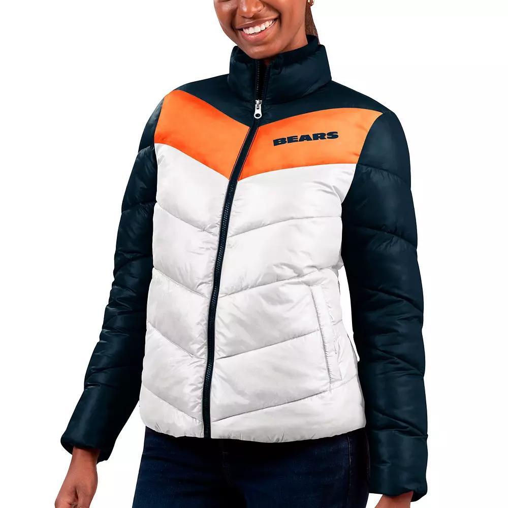 Women's G-III 4Her by Carl Banks White/Navy Chicago Bears New Star Quilted Full-Zip Jacket,  Product Image