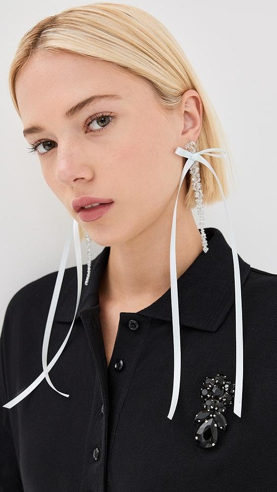 Simone Rocha Bow Ribbon Drip Earrings | Shopbop Product Image