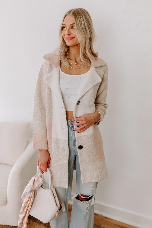 Apple Spiced Wishes Knit Coat in Pink Product Image