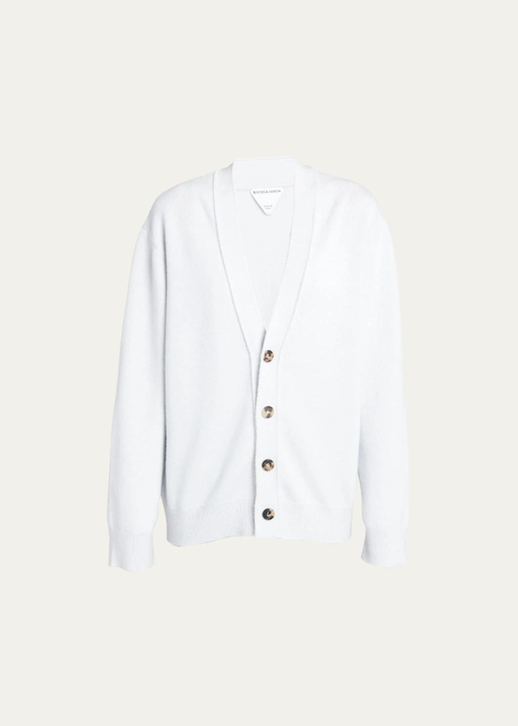 BOTTEGA VENETA Classic Cashmere Cardigan With Intrec Patches In Multicolor Product Image