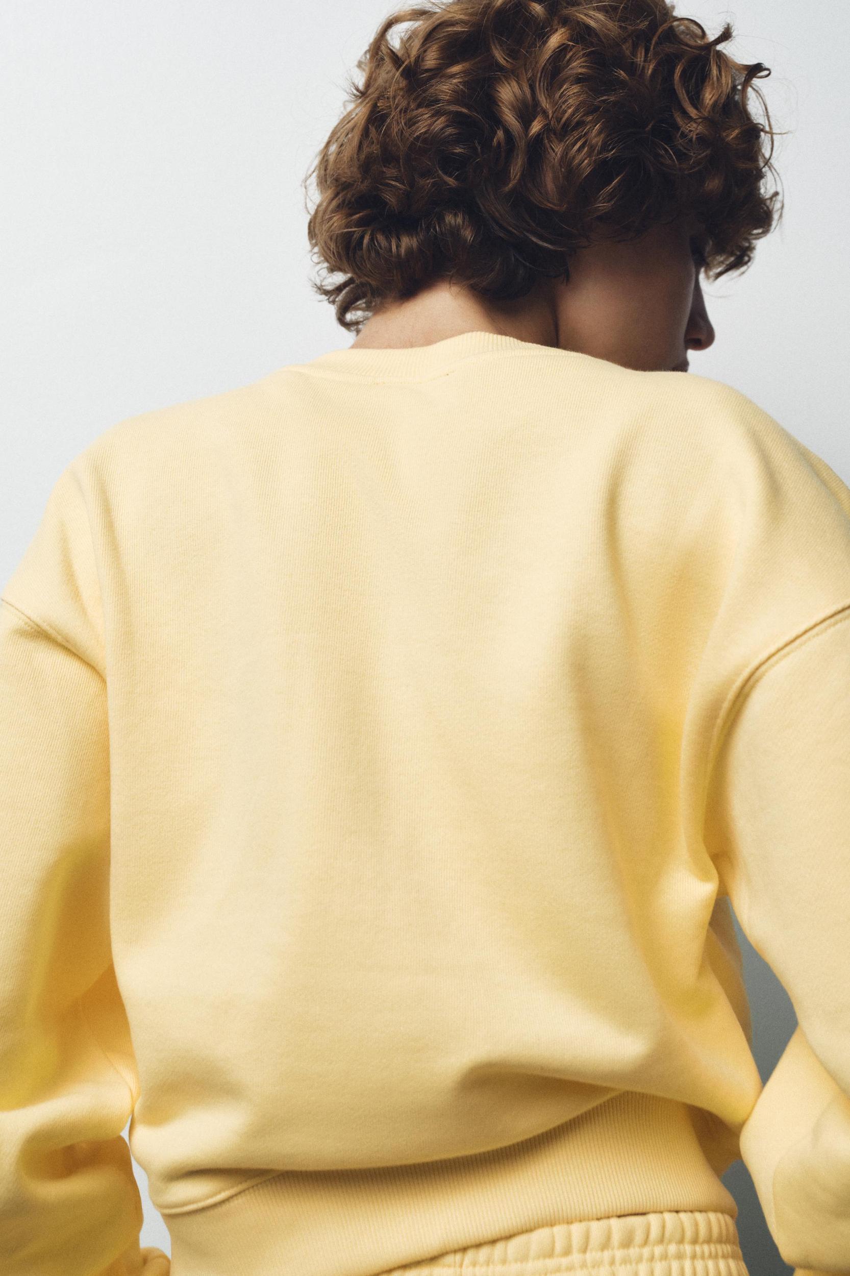 EMBROIDERED TEXT PLUSH SWEATSHIRT Product Image