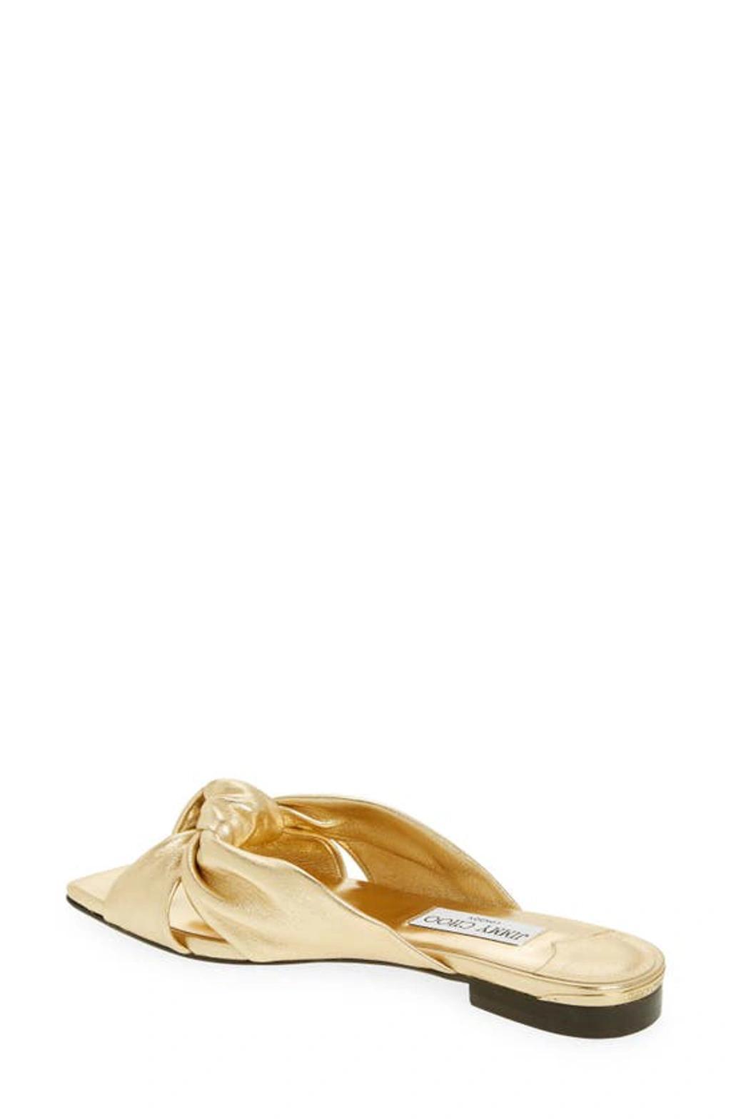 JIMMY CHOO Avenue Slide Sandal In Gold Product Image