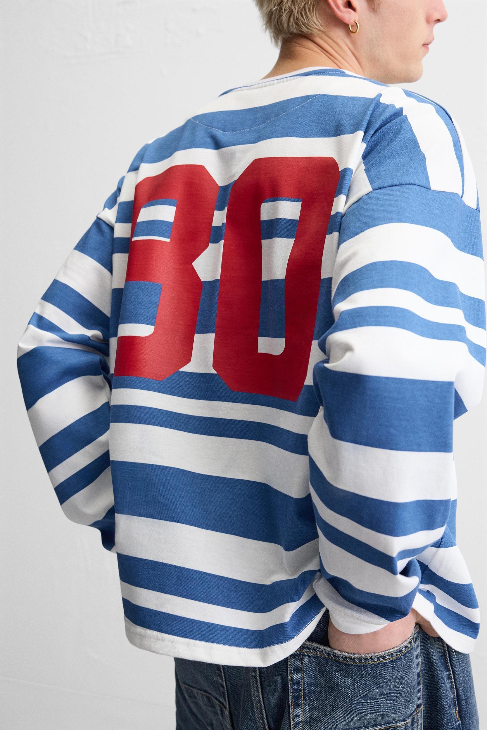 NUMBER STRIPED T-SHIRT Product Image