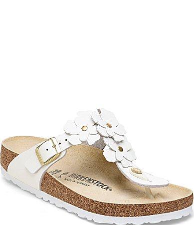 Birkenstock Womens Gizeh Flowers Leather Thong Sandals Product Image