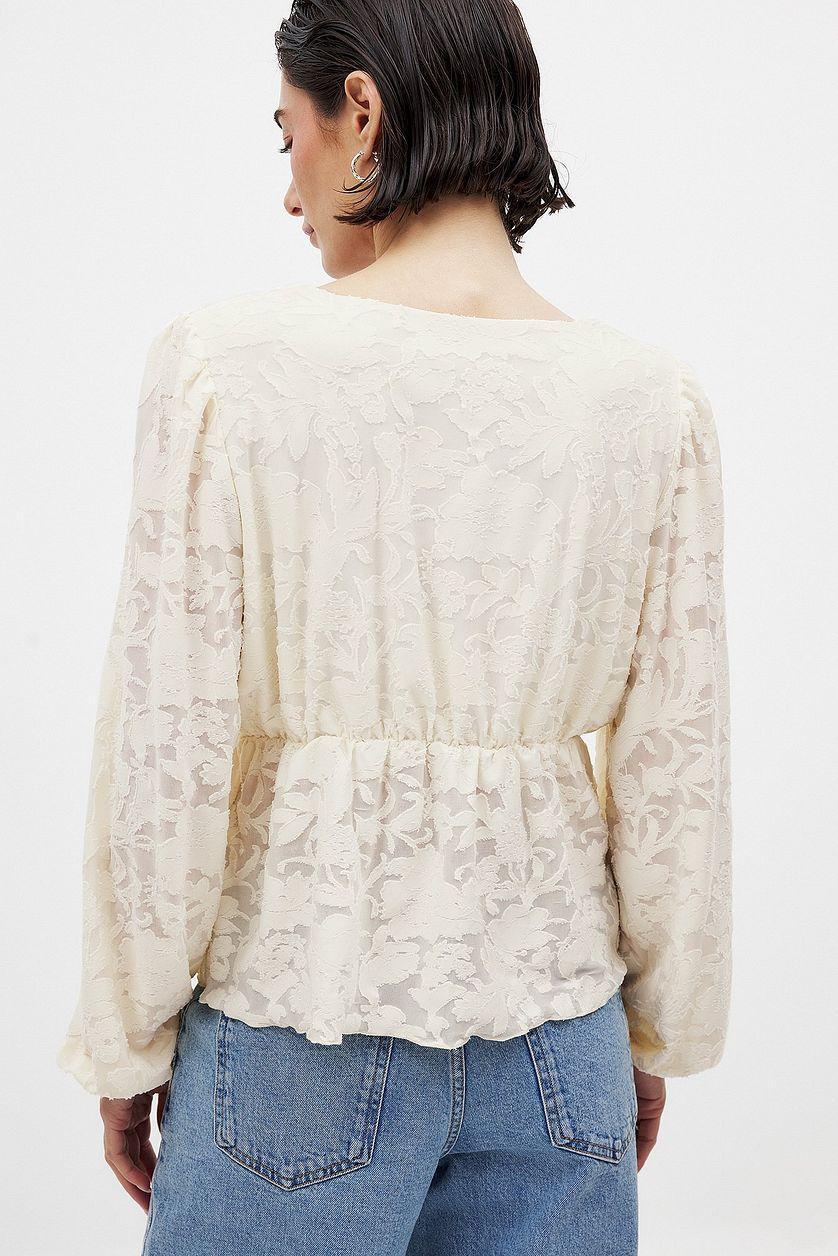 Burn Out Puff Sleeve Top Product Image