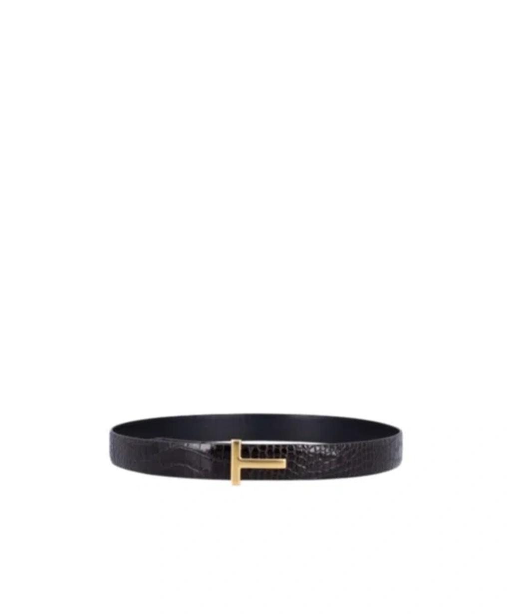 TOM FORD T-buckle Reversible Belt In Black Product Image