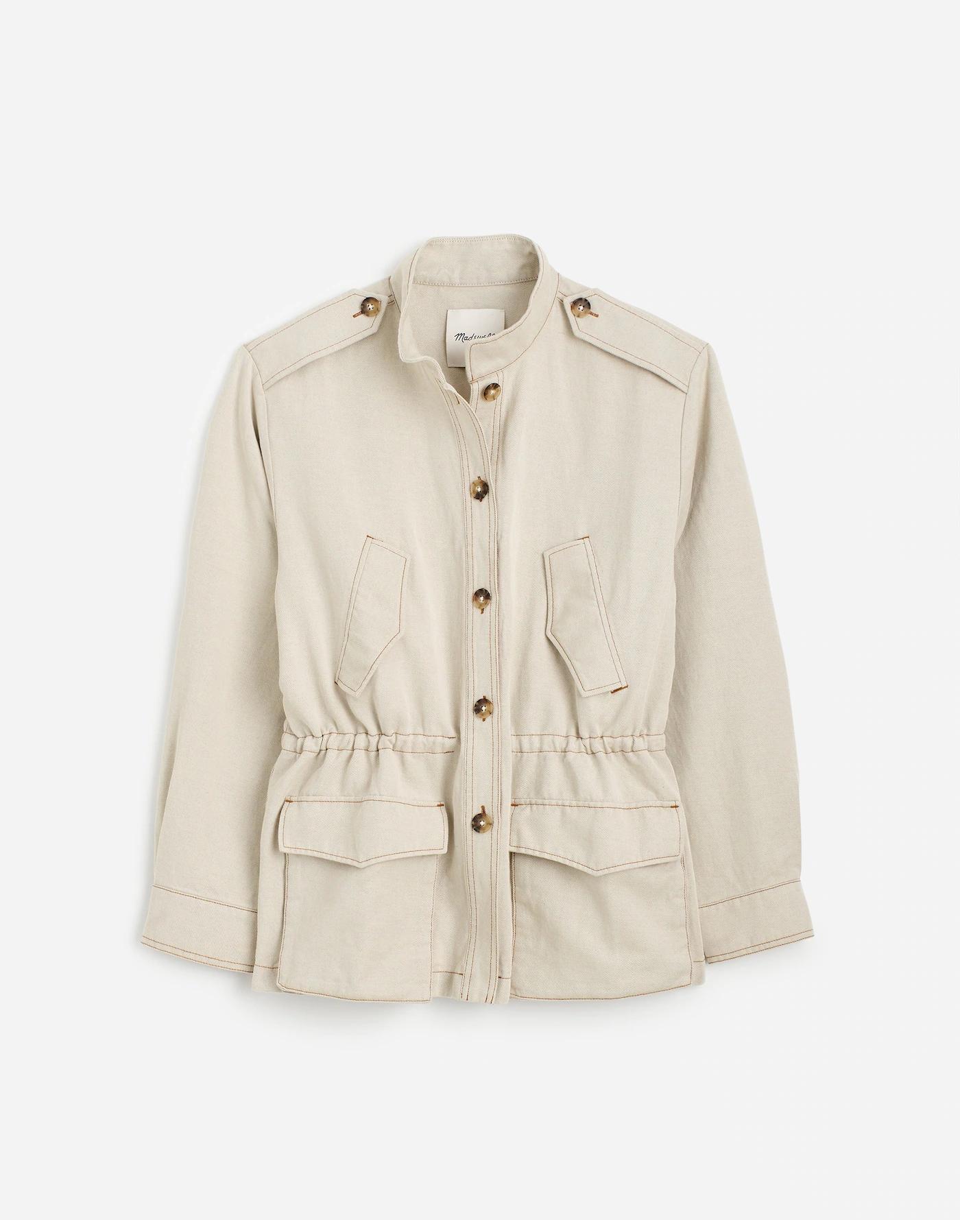 Cinched Utility Jacket in Italian Linen Twill Product Image