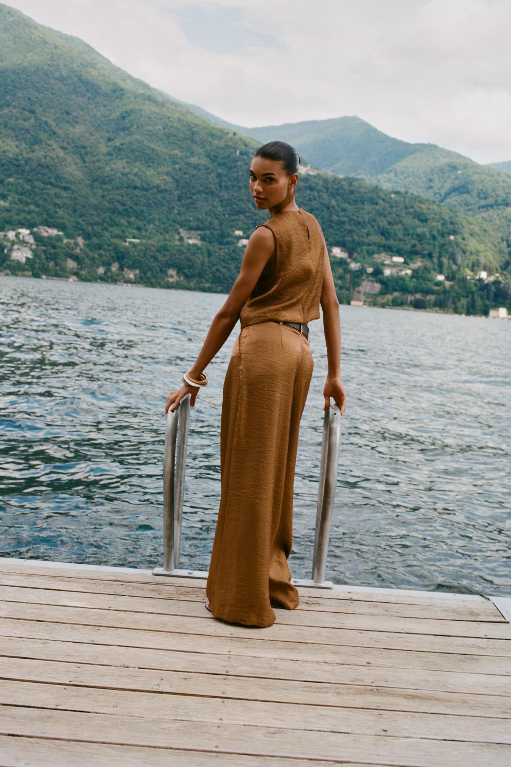 SATIN EFFECT WRAP TOP Product Image