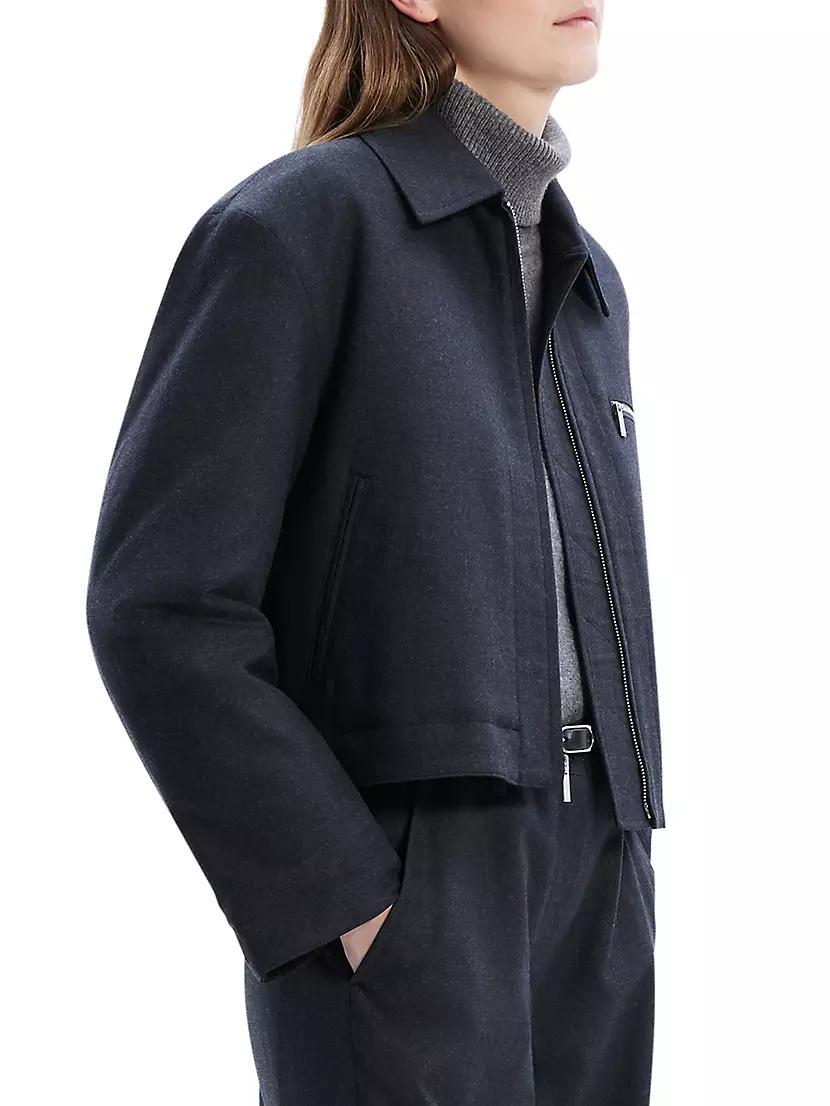 Crop A-Line Wool-Blend Jacket Product Image