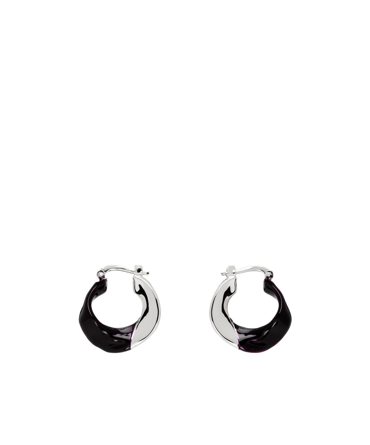 JIL SANDER Loop Earrings In Black Product Image