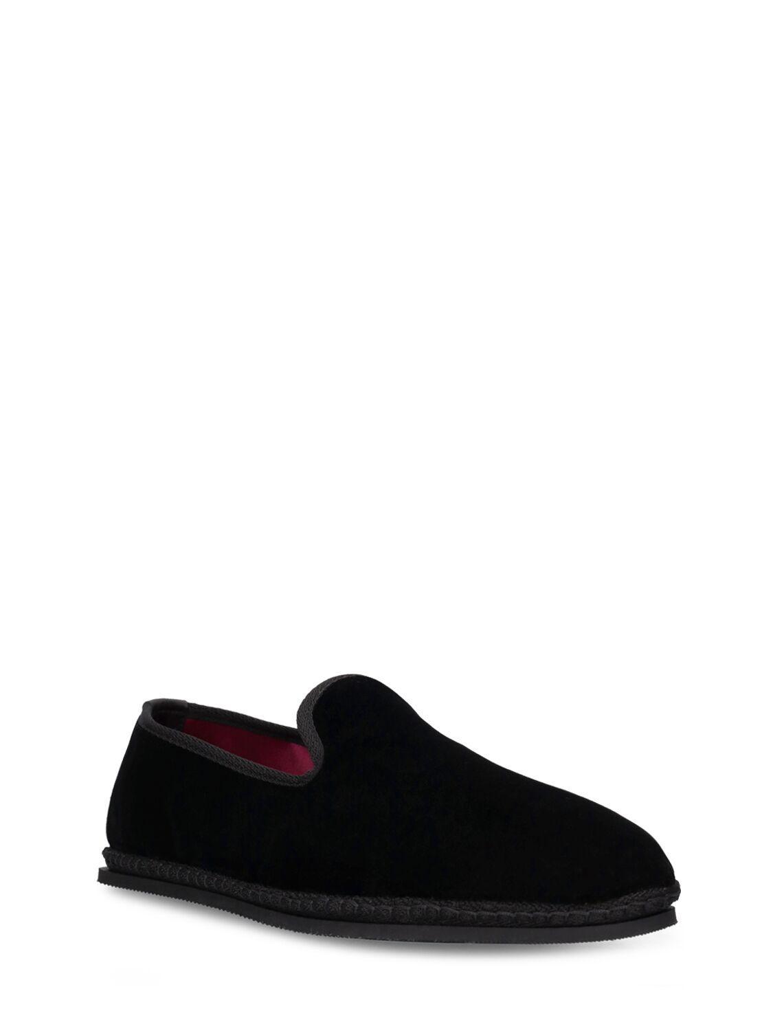 TOM FORD Neal Line Velvet Loafers In Black Product Image