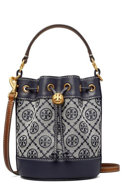 Tory Burch Mini T Monogram Bucket Bag Black One Size Product Image