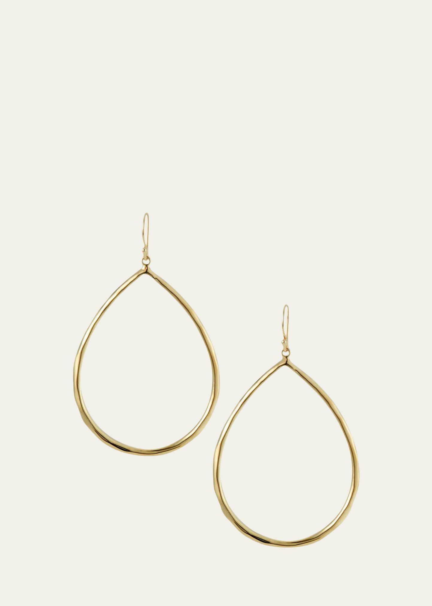 Sculpted Open Teardrop Earrings in 18K Gold Product Image