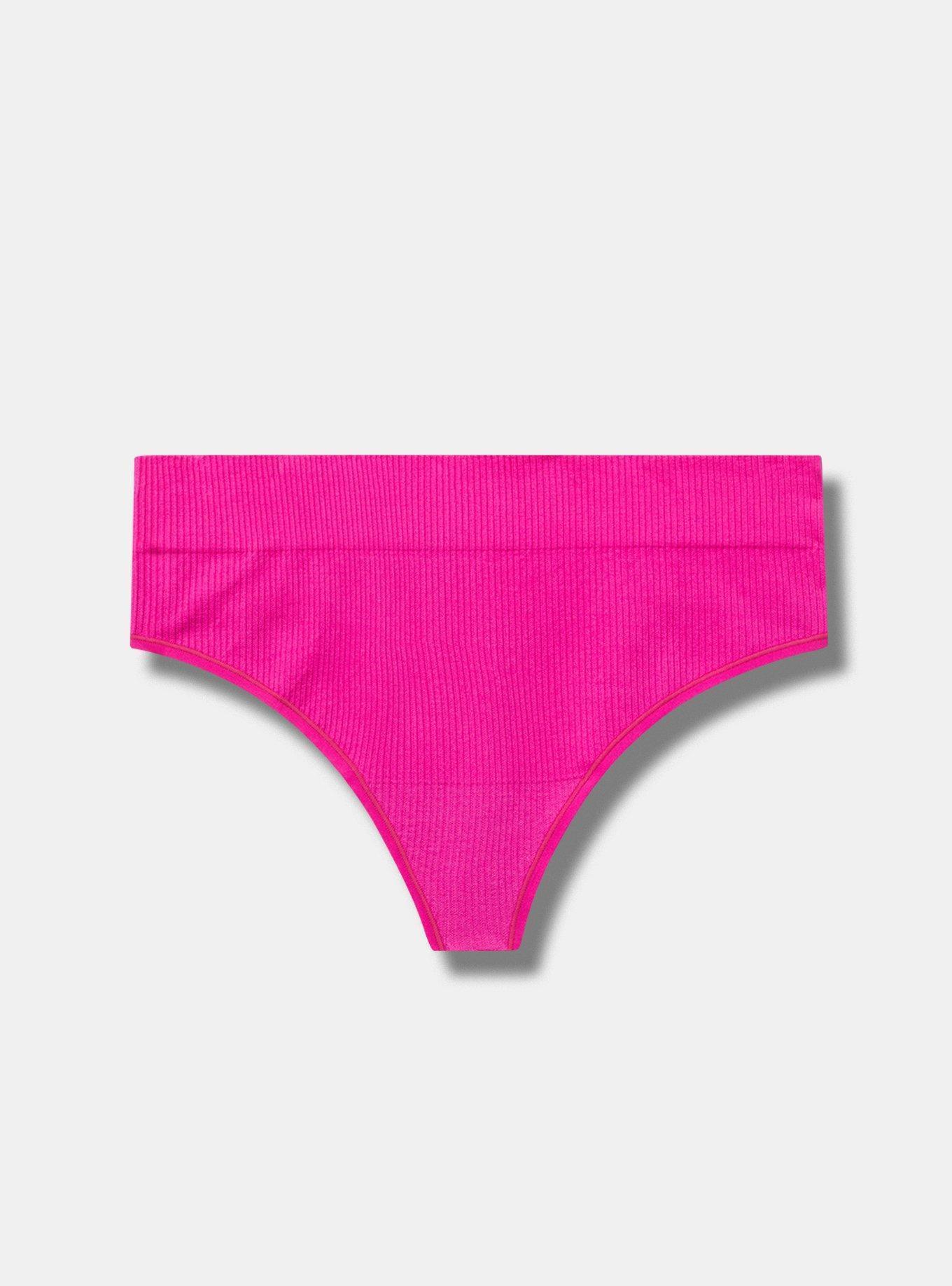 Seamless Ribbed High-Rise Thong Panty Product Image