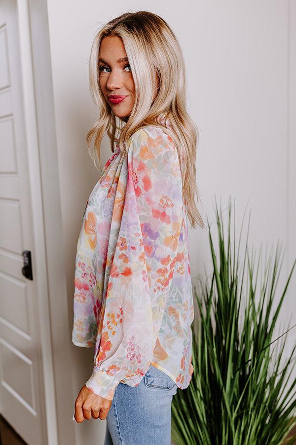 Lush Blooms Chiffon Button Up Product Image