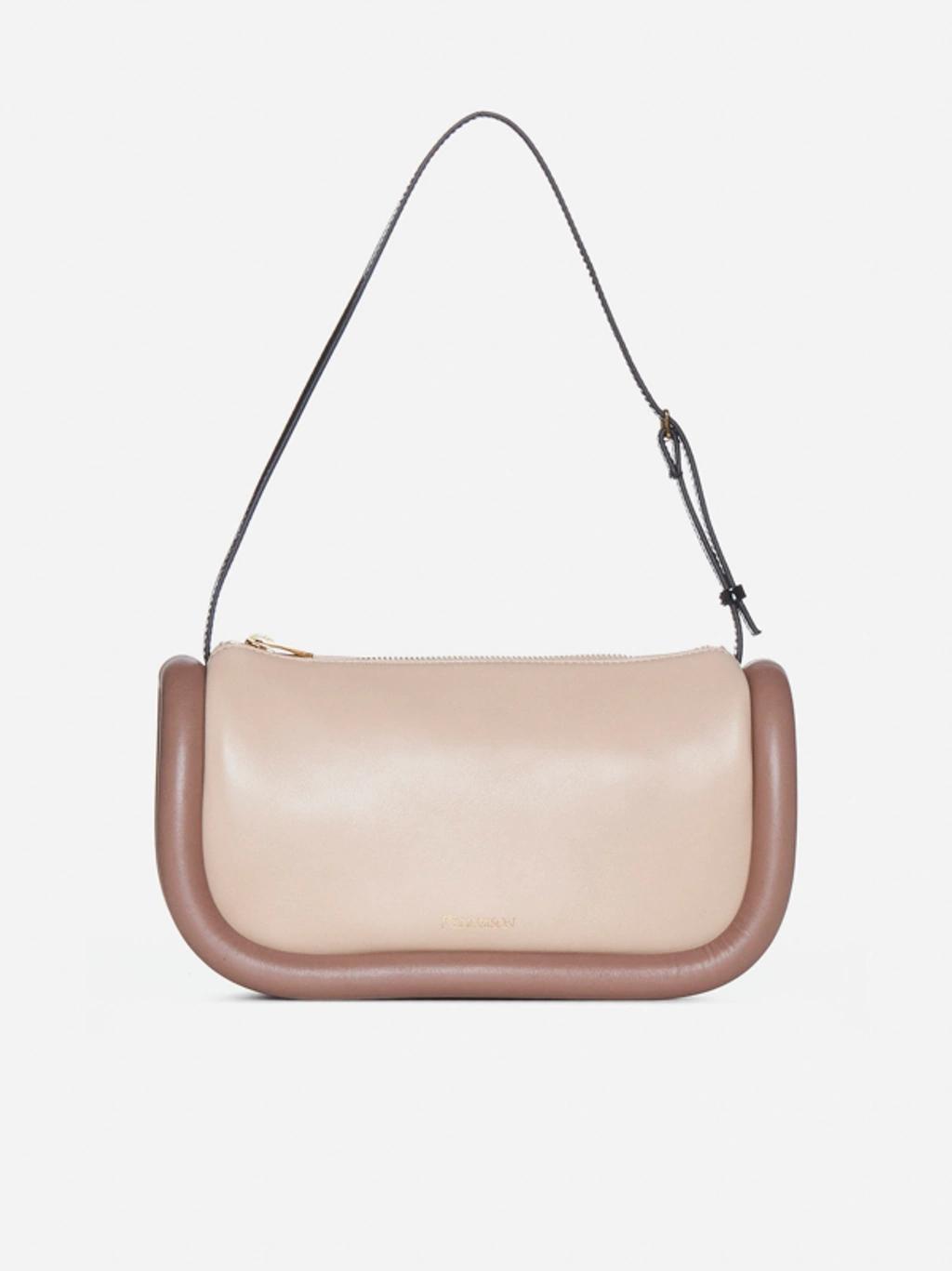 JW ANDERSON The Bumper Leather Shoulder Bag In Taupe Dark Taupe Product Image