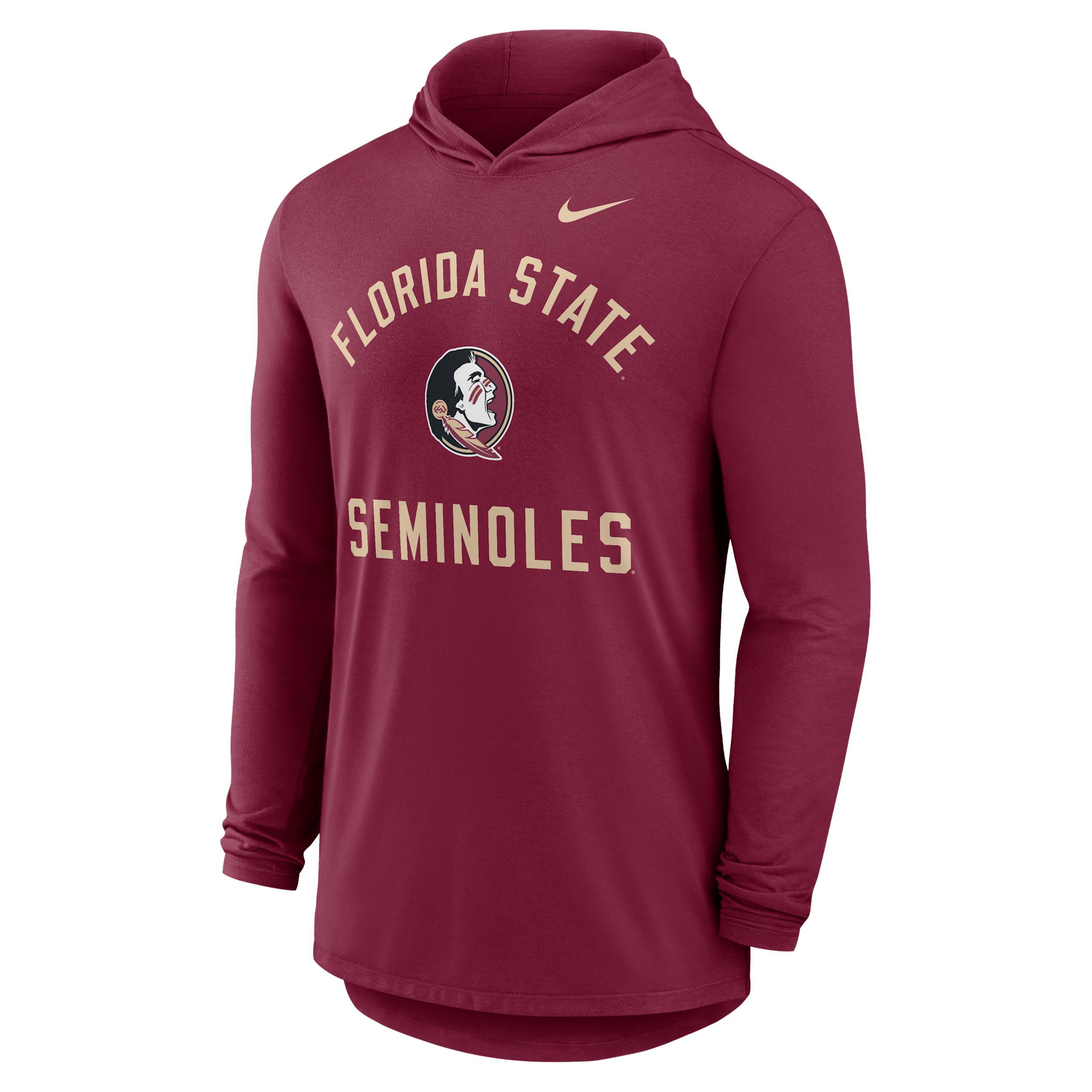 Florida State Campus Arch Nike Mens Dri-FIT College Long-Sleeve Hooded T-Shirt | 01NB69XFTN-SSR Product Image