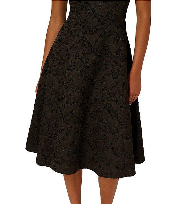 Adrianna Papell Beaded Jacquard Sleeveless Midi Dress Product Image