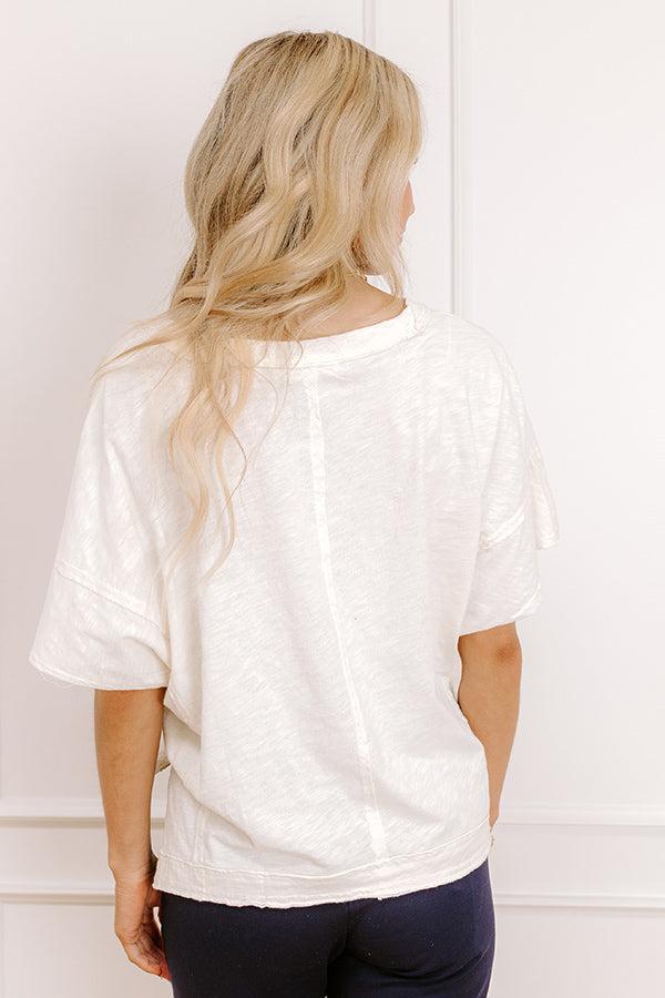 Keeping It Casual Heathered Tee in Cream Product Image