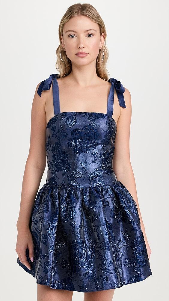 alice + olivia Maryann Tie Shoulder Drop Waist Mini Dress | Shopbop Product Image