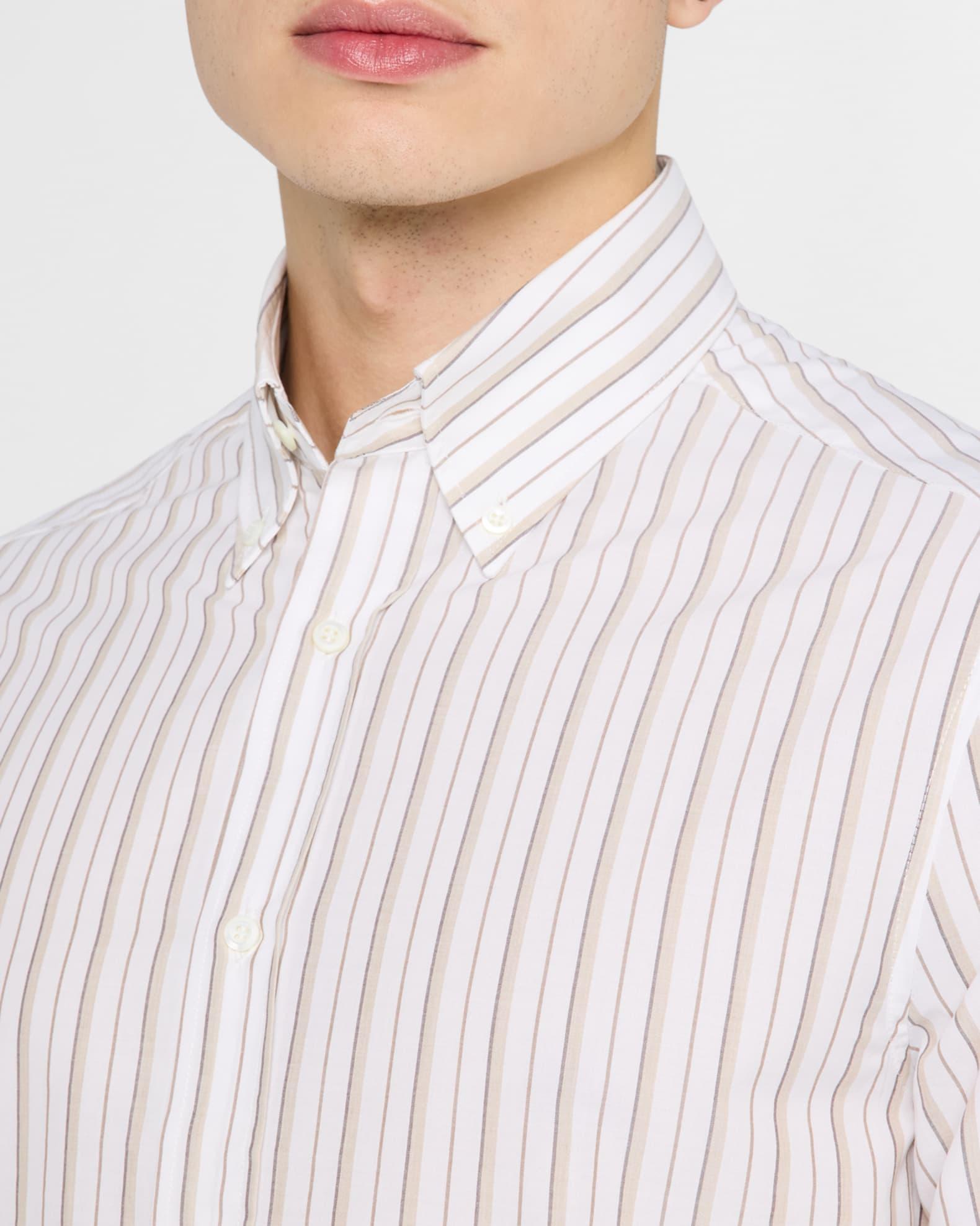 Men's Cotton Multi-Stripe Sport Shirt Product Image