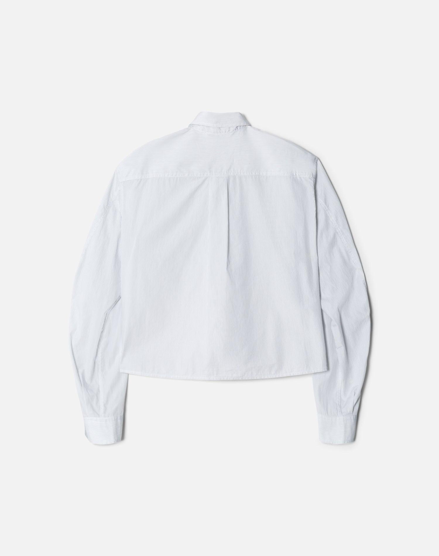 Cropped Oversized Button Up - White/Black Product Image