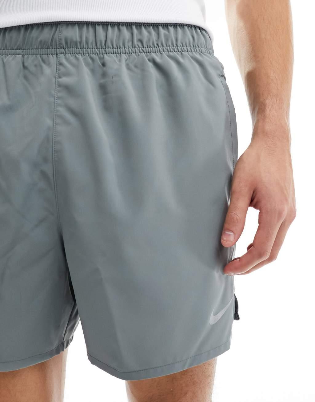 Nike Running Challenger Dri-FIT 5 inch shorts in gray Product Image